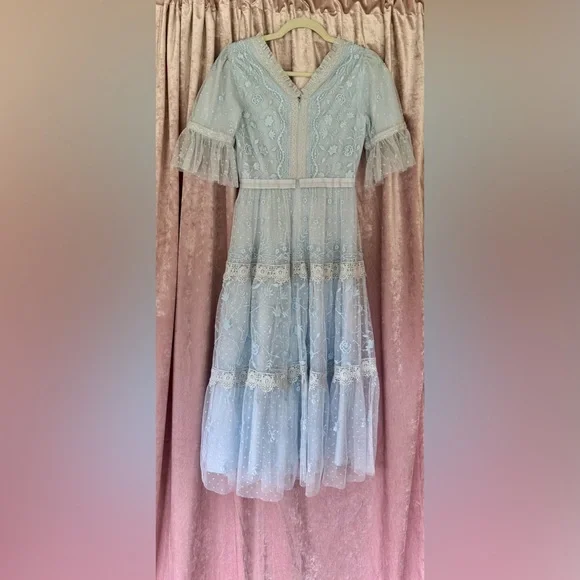 Ivy City Co. Jules Midi Dress in Baby Blue - Picture 5 of 7